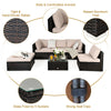 Costway Patio Rattan Sectional Sofa Set 6 Pieces with Coffee Table 81042975 New