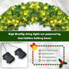 48-inch pre-lit artificial Christmas wreath with 200 warm LED lights, 714 tips, and durable PVC material for festive.