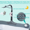 Height adjustable baby side crib in dark gray with a detachable toy bar and multifunction music box for nighttime care.