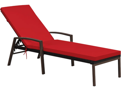 Costway Outdoor Adjustable Reclining Rattan Patio Lounge Chair 69381027 New