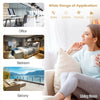 3-panel folding privacy partition screen in white, made of polyester fabric and steel, ideal for office and home use.