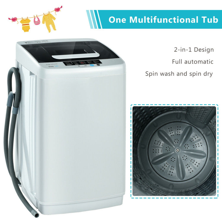 Costway Full-Automatic Washing Machine Portable 8.8lbs Capacity with Drain Pump New