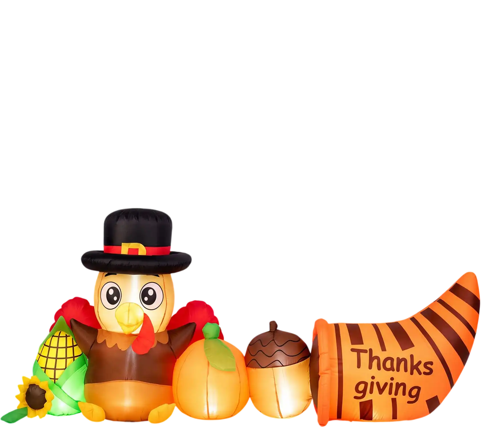 Costway 8.3' Thanksgiving Inflatable Turkey Built-in Lights 75787769 New