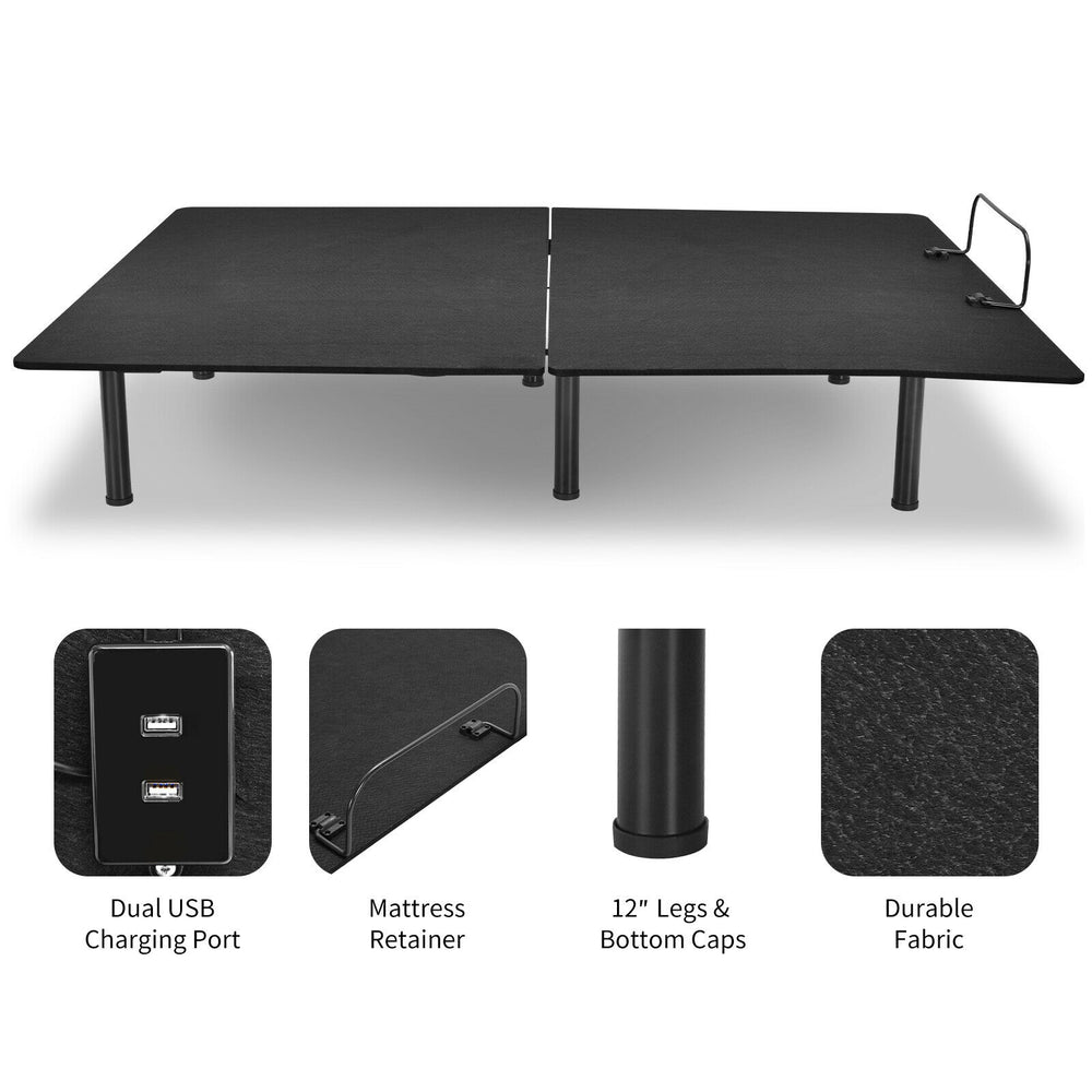 Costway Adjustable Bed Base Frame with Wireless Remote Control Queen Size New
