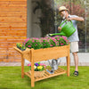 Elevated planter box kit made of fir wood with 8 grids, perfect for gardening on patios or balconies.