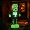 8.4 feet tall inflatable Frankenstein decoration with glowing red eyes and illuminated rib cage, perfect for Halloween.