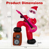 Inflatable Santa Claus standing 8.4 ft tall with LED lights, sound-synced effects, and extra speaker for festive fun.