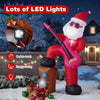 Inflatable 8.4 ft Santa Claus with LED lights, sound-synced effects, and adjustable volume for festive outdoor.
