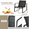 Ergonomic chair with breathable fabric and anti-rust steel frame, perfect for outdoor patio relaxation.