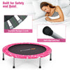 36-inch pink kids trampoline with padded cover, durable bungee cords, and anti-slip foot pads for safe indoor or.