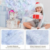 6-foot iridescent tinsel Christmas tree with 792 branch tips, ideal for festive home and office decoration.