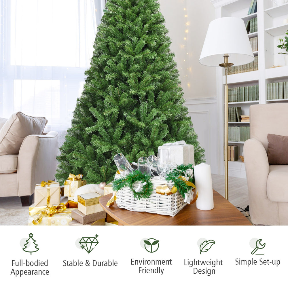 Close-up of the 6 ft PVC artificial Christmas tree showcasing its full-bodied appearance and eco-friendly PVC material.