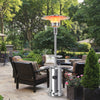 Outdoor Heater Propane Standing LP Gas Steel with Table and Wheels-Silver - Gallery View 1 of 10
