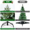 8 feet hinged artificial Christmas spruce tree with mixed PE and PVC tips, featuring a sturdy folding metal base for.