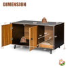 Cat litter box enclosure with double doors, MDF construction, and divider for ventilation, perfect for home decor.