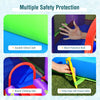Durable oxford cloth and mesh protective wall of the inflatable water slide park for safe outdoor fun.