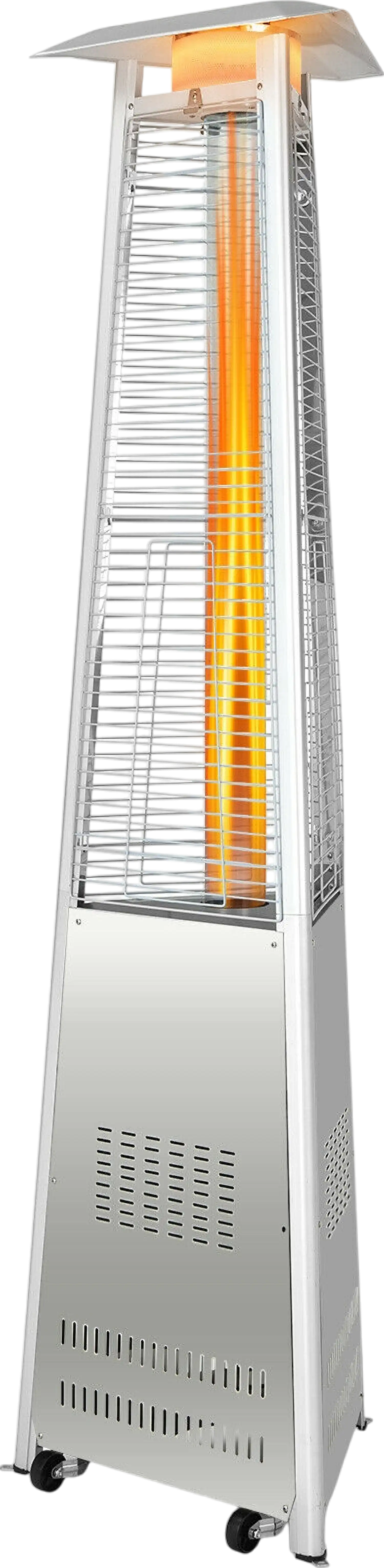 Costway Patio Heater Triangular Pyramid 42,000 BTU Stainless Steel with Wheels New