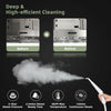 Hand-held steam cleaner with 2-3 bar pressure, 203°F steam, and 10 accessories for efficient cleaning of various.