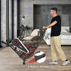 Upright air bike with unlimited resistance, featuring anti-slip pedals, adjustable seat, and built-in wheels for easy.