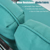 Close-up of turquoise cushions made of wear-resistant Olefin fabric for the 2PCS patio loveseat set, ideal for outdoor.