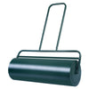 24 x 13 inch green metal lawn roller with foldable handles, ideal for packing dirt and smoothing lawns.