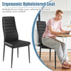Modern leather dining chair with ergonomic high backrest, PVC leather upholstery, and sturdy metal frame for maximum.