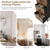 Freestanding vertical 3-drawer dresser in rustic brown with 3 shelves, ideal for living room, bedroom, or study storage.