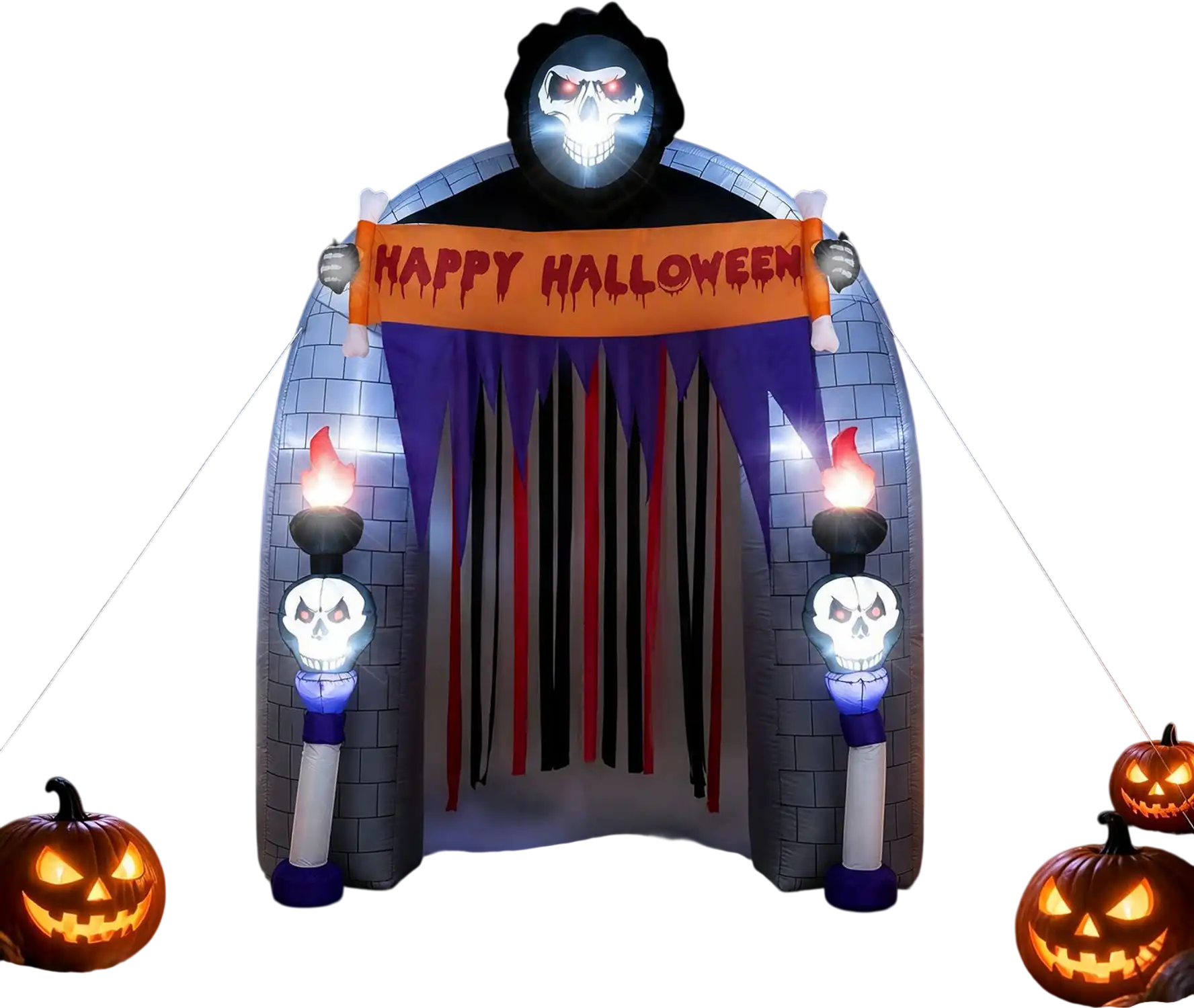 Costway 8.5' Halloween Haunted Reaper Archway w/ LED Lights 69039433 New
