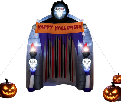 Costway 8.5' Halloween Haunted Reaper Archway w/ LED Lights 69039433 New