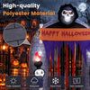 8.5 ft Halloween Haunted Reaper Archway made of high-quality polyester, featuring LED lights for a spooky outdoor display.