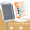 8.5 x 11 inch A4 sign holder stand with snap-open frame, 360° rotation, and PVC protective film for easy display and cleaning.