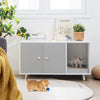 Cat Litter Box Enclosure with Divider and Double Doors-Gray - Gallery View 1 of 10