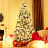 Pre-Lit Premium Snow Flocked Hinged Artificial Christmas Tree-6 ft - Gallery View 1 of 9