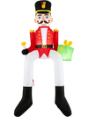 8.7 ft inflatable Christmas nutcracker decoration with LED lights, perfect for festive outdoor holiday displays.