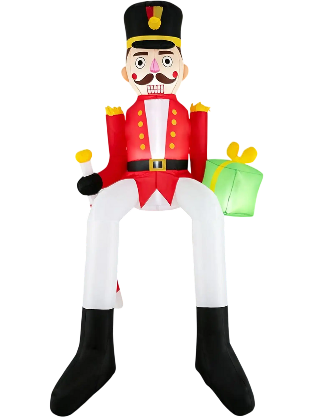 8.7 ft inflatable Christmas nutcracker decoration with LED lights, perfect for festive outdoor holiday displays.