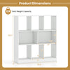 8-cube bookcase in rustic brown and white features closed-back compartments for secure storage in living rooms or offices.