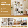 8-cube bookcase in rustic brown and white, ideal for books and decor in living rooms, hallways, and home offices.