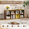 8-cube bookshelf in rustic brown with wide countertop and anti-tipping kits, perfect for organizing books and decor.