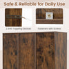 The 8-cube bookcase in rustic brown features anti-tipping devices and raised support legs for stability and safety.