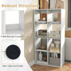 8-cube bookshelf in white with reinforced crossbars and non-slip foot pads, ideal for living room or bedroom storage.