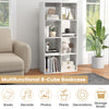 Multifunctional 8-cube bookcase in white with ample storage for books, plants, and decorations, ideal for living room.