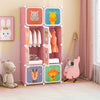 8-Cube Kids Wardrobe Closet with Clothes Hanging Section and Doors-Pink - Gallery View 1 of 11