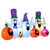 Three cute ghosts and four colorful pumpkins with built-in RGB LED lights for a festive Halloween display.