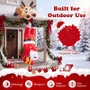 Inflatable climbing Santa and reindeer with built-in LED lights, 8 FT Christmas roof decoration for outdoor holidays.