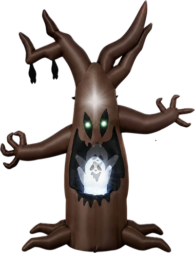 Costway 8' Halloween Inflatable Tree Animated Popping Ghost 27068342 New