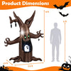 8 FT Halloween inflatable tree features animated popping ghost, LED-lit eyes, and twisted branches for outdoor displays.