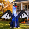 Large 8 ft tall Halloween inflatable ice dragon decoration with LED lights, perfect for outdoor gardens and lawns.