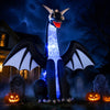Giant 8 ft tall Halloween inflatable ice dragon decoration with LED lights, perfect for outdoor gardens or lawns.