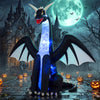 Large 8 FT Halloween inflatable ice dragon decoration with LED lights, perfect for outdoor gardens and lawns.
