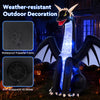 Large 8 FT Halloween inflatable ice dragon decoration with waterproof fabric and built-in LED lights for outdoor use.